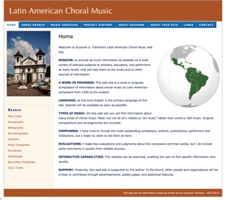Latin American Choral Music Home Page